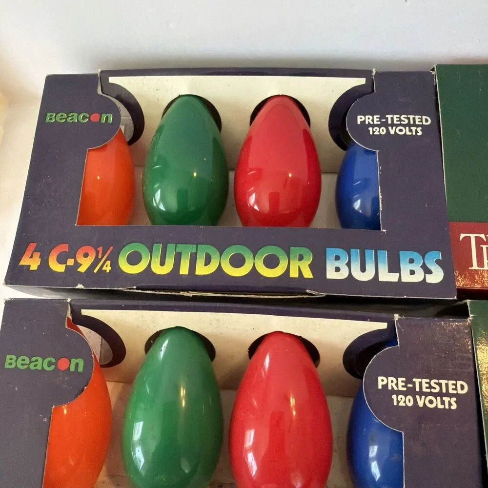36 C9 1/4 Holiday Christmas Light Replacement Bulbs Multicolor Outdoor Vintage